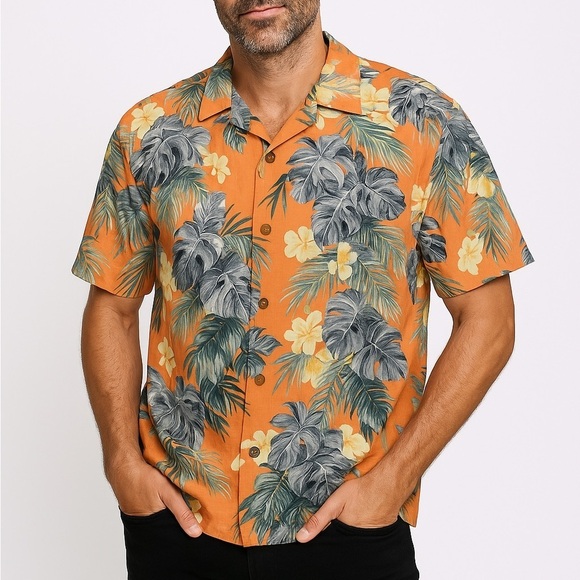 Tommy Bahamas Silk Tropical Floral Button Down Shirt Size XL - Picture 1 of 6